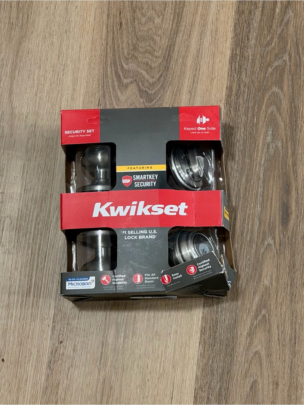 Kwikset 99910-034 SmartKey  Knob and Single Cylinder Deadbolt KW1 1-3/4 in.